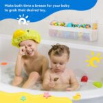 PINKE 3 Compartment Bathtub Toy Storage Bag, Quick Access Bath Toy Holder, Baby Shower Games, Bath Tub Quick Dry, White - Image 4