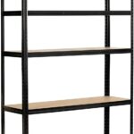 Rhino Racking – 5 Tier Heavy-Duty Garage Shelving Unit – Black - Adjustable Storage Shelves – 180x120x40cm – 200kg Load Weight Per Shelf – 1000kg Per Unit