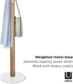 Umbra Flapper Coat Rack, Clothing Hanger, Umbrella Holder, and Hat Organizer, Great for Entryway, Black/Walnut - Image 4