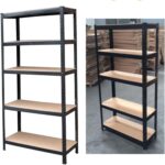 Garage Shelving 5 Tier Unit 180x90x40cm Boltless Racking Storage Made of Heavy Steel Frame & Strong MDF Board, Metal Shelving Unit Heavy Duty 175kg Capacity Per Shelf