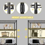 Heavy Duty Industrial Storage Shelving Unit with Wheels, 5-Tier Garage and Pantry Shelf Unit, Adjustable Metal Wire Storage Rack Organizer (91x45.5x183cm(WxDxH)) - Image 4