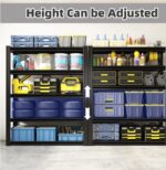 5-Tier Heavy Duty Adjustable Metal Storage Shelves - Versatile Freestanding Rack for Garage Kitchen Shed Industrial Use (80x40x80cm) - Image 6
