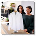 Qunclay Adjustable T Shirt Display Stand Flexible Mannequin Torso Shoulder Shirt Rack Portable Metal Clothes Hanger Rack Dress Form Stand for Vendor Jacket Coat, Height 16-27.9 Inch, Black(1 Pcs) - Image 4
