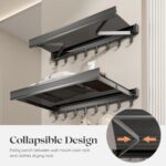 Collapsible Wall Drying Rack, Clothes Drying Stand, Wall Mounted Clothes Drying hanger, Laundry Drying stand, Foldable Wall Clothes Hanger Stand, Mesh Drying Rack For Bathroom & Kitchen 60cm - Image 2