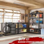 2020LBS Storage Shelves 5 Tier Garage Shelving Heavy Duty Adjustable Garage Shelves, Utility Rack Shelf, Shelving Units for Storage Warehouse Pantry Closet, 35.5" W x 11.9" D x 72" H, Black - Image 8
