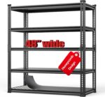 Garage Shelving, 48" W Storage Shelves 3000lbs Heavy Duty Shelving, Adjustable 5 Tier Garage Shelf Storage Rack With Honeycomb Shelf, Industrial Shelving Units for Basement 72"H X 48"W X 18.9"D