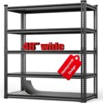 Garage Shelving, 48" W Storage Shelves 3000lbs Heavy Duty Shelving, Adjustable 5 Tier Garage Shelf Storage Rack With Honeycomb Shelf, Industrial Shelving Units for Basement 72"H X 48"W X 18.9"D
