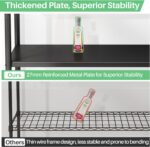 5 Tier Adjustable Storage Shelves, Heavy Duty Metal Storage Rack with Wheels, Shelving Units Utility Shelf for Kitchen, Pantry, Bathroom, Garage, Office Organization and Storage, Black, 13"x24"x59.7" - Image 6