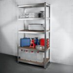Garage Shelving Units,5 Tier Shelving Unit Garage Shelves Storage Shelf Heavy Duty Shed Storage Racking Shelf Metal Boltless for Warehouse Workshop Office (Silver, 70X30X150)