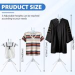 Retail-Ready Hanger Rack for Clothing Dress Garment Coat, Adjustable 32-63 inch T Shirt Display Stand for Adult Vendors, Portable Hanging Black Metal Design - Image 3