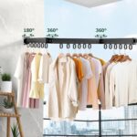 JiGiU Clothes Drying Racks, Wall Mounted Drying Rack for Laundry, Foldable Collapsible Drying Rack Hanger Dryer Rack 220 Lb Rating Indoor Laundry - Image 4