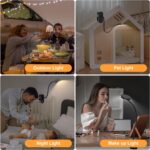61 LED Rechargeable Reading Lamp, 3 Color Modes & 10 Brightness Levels, 2000mAh Clamp Lamp with USB-C, 40CM Flexible Gooseneck, Cordless Book Lamp Clamp Light for Bed, Table, Desk - Black - Image 7