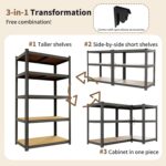 WWI Storage Shelves Metal Shelves Steel Rack 180cm Five Layers Metal Storage Rack Height Adjustable Storage Shelves (black, 90 * 40) - Image 5
