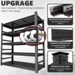 48" W Garage Shelving Heavy Duty Metal Shelves 5 Tier Adjustable Shelf Unit 3000 lbs Capacity Storage Stand Organizer for Warehouse and Basement,Black,78" H - Image 6
