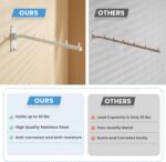 Clothing Racks for Hanging Clothes, Garment Racks Wall Mounted Clothes Bar-Hanger Holder Hooks Heavy Duty Folding Drying Rack Space Saving Clothing Hanging System Closet Storage Organizer (White) - Image 8