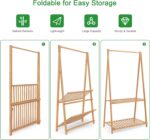 Jotsport Small Clothes Rack Kids Dress Up Storage for Playroom, Toddlers Bedroom, Bamboo Child Garment Rack with 2 Tier Storage Shelf, Kids Clothing Rack Costumes Organizer - Image 6