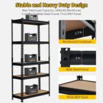 PeakPursuit Storage Shelving Unit, 5-Tier Adjustable Metal Storage Shelves, 48" L x 24" W x 72" H Heavy Duty Garage Storage Shelves for Kitchen Pantry Basement Bathroom Laundry - Image 6