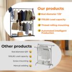 SKY-TOUCH Double Rod Clothing Garment Rack : Double Level Clothes Rack Organizer with Bottom Shelf Large Load Capacity Metal Clothing Rack for Bedroom Hanging Clothes (150 * 182 * 40cm Black) - Image 3