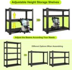 78" H Garage Shelving Heavy Duty， 5-Tier Metal Shelving Unit, 48”W x 18”D x 78”H, 2800 lbs Load Capacity Utility Rack Shelves＆ Garage Shelves (Black) - Image 5