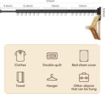 ZdwCyl Wall Mounted Clothes Hanger,Clothes Drying Rack,Laundry Drying Rack,Drying Rack Clothing,Laundry Hanger Rack,Retractable Dryer Racks,Collapsible, Aluminum,can be Fold Upward & Left & Right - Image 7