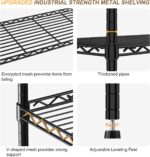 6-Shelf Storage Unit With Height Adjustable Shelves Levelling Feet,6-Tier Wire Shelving Unit,Metal Kitchen Rack with PP Shelf Liners,Storage Shelf for Pantry,Black 60 * 45 * 183CM - Image 5