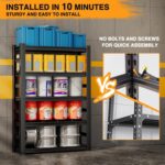 5 Tier Garage Shelving, Storage Shelves Heavy Duty Shelving, Adjustable Metal Shelf Rack and Shelf Units, Garage Shelving Heavy Duty Warehouse Industrial Shelving, 35.4" W X 15.8" D X 72" H - Image 5