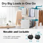 JD FRESH Stainless Steel 2 Tier Big Clothes Drying Stand/Foldable Laundry Rack/Cloth Dryer/Hanger for Clothing/Outdoor/Indoor/Balcony Space Saver for Home (Blue) - Image 6