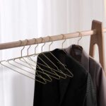 HOUSE DAY 10 Pack Strong Metal Wire Clothes Hangers, Coat Hanger, Standard Suit Hangers, Metal Shirt Dress Hanger Rack – Ideal for Heavy Clothing. (Gold Color) - Image 5