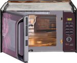 Glassiano Leaves Printed Microwave Oven Cover for Samsung 28 Litre Convection Microwave Oven MC28H5025VB/TL, Black - Image 7