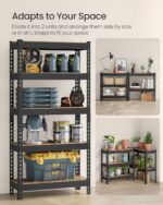 SONGMICS 5-Tier Storage Shelves, Load 2310 lb, Garage Storage, Boltless Assembly, Adjustable Shelving Unit, 11.8 x 29.5 x 59.1 Inches, for Study Shed Basement, Black and Rustic Brown UGLR300B11 - Image 7