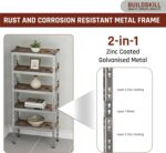 BUILDSKILL 5-Tier Multipurpose Storage Rack | Bolt-Free Assembly | Galvanized Metal | Thick MDF Board | 175kg Capacity Per Shelf | 170x70x30cm Adjustable Shelf Rack for Home, Garage & Shop | Silver - Image 11