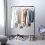 Metal Clothing Rack Garment Rack, Closet Rack Heavy Duty Hanging Racks for Clothes with Top Rod and Storage Bottom Shelf, Clothes Rail Hanger Stand Free for Hanging Coats, Skirts, Shirts 43.5 In-Black - Image 3