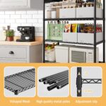 Heavy Duty Metal Storage Shelving Unit,Adjustable 5-Tier Storage Rack(Load 1100LB),Steel Organizer Wire Rack,Large Metal Shelf for Pantry Garage,Black 175D x 40W x 184Hcm - Image 8