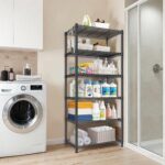 6-Shelf Storage Unit With Height Adjustable Shelves Levelling Feet,6-Tier Wire Shelving Unit,Metal Kitchen Rack with PP Shelf Liners,Storage Shelf for Pantry,Black 60 * 45 * 183CM - Image 2
