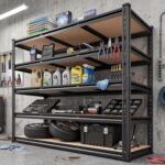 REIBII 2500LBS Garage Shelving 72''H Storage Shelves Heavy Duty Shelving 5 Tier Metal Shelves for Garage Shelves Adjustable Shelving Units and Storage for Closet Pantry Shelf, 72" H x 40" W x 20" D - Image 2