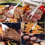 PINKE BBQ Grill BBQ Accessories, 9 Pieces Stainless Steel Grill Utensil Tools Grilling Accessories Barbecue Grill Accessories with Canvas Bag for Outdoor Grill, Camping Party - Image 4