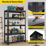 5 Tier Heavy Duty Shelving Units Metal Storage Rack 72 "H x 35 "W x 18" D 1500 lbs Capacity Shelves for Tools and Kitchen Items Adjustable Shelf for Garage Warehouse Pantry Closet Kitchen - Image 6
