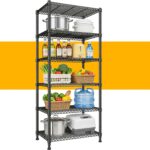 REIBII 72’’H Wire Shelving, 6 Tier Garage Shelving Units and Storage Shelves Heavy Duty, Adjustable Heavy duty Metal Shelves for Storage Shelves for Pantry Kitchen Garage, 24’’W X18’’D X72’’H