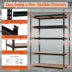 Heavy Duty Garage Shelving Units,5-Tier Adjustable Storage Shelves,48 x 18 x 72in,Loads 3000 LBSS,Adjustable Garage Storage Shelving, Metal Storage Utility Racks Shelf Unit (48x18x72 Inch) - Image 7