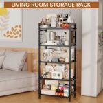 GIOTORENT 5-Tier Kitchen Storage with Wooden Boards, Heavy Duty Storage Shelves & Bookshelf, Adjustable Metal Shelving Unit for Garage Kitchen Bathroom Laundry Organizer, 750LB Capacity, Black - Image 6