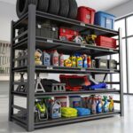 48" W Garage Shelving Heavy Duty Metal Shelves 5 Tier Adjustable Shelf Unit 3000 lbs Capacity Storage Stand Organizer for Warehouse and Basement,Black,78" H - Image 8