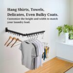 HOME DWELL Wall Mounted Folding Clothes Hanger Stand, Swivel Arm Clothes Drying Rack with Multiple Hooks, Heavy Duty Space Saving Organizer for Closet, Laundry Room & Bedroom - Image 4