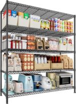 45.5''W Storage Shelves for Storage 5 Tier Adjustable Heavy Duty Metal Industrial Utility Shelving Unit for Kitchen, Pantry, Warehouse, Basement, Dorm 45.5" W x 71" H x 17.5" D (5 Tier)
