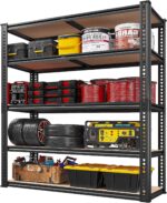 REIBII 40" W Garage Shelving 2500LBS Storage Shelves 72" H Metal Shelving 5 Tier Metal Shelves Adjustable Pantry Shelf for Closet Kitchen Warehouse 40" W x 19.7''D x 72''H - Image 8
