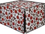 Glassiano White Floral Printed Microwave Oven Cover for Samsung 28 Litre Convection Microwave Oven MC28H5025VB/TL, Black - Image 6