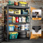 5 Tier Garage Shelving Units 72" H Storage Adjustable Shelves 2500LBS Heavy Duty Metal Shelves Utility Industrial Shelving Rack for Garage Warehouse Pantry Basement,Black (15.7" D×35.4" W×72" H) - Image 4