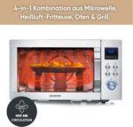 SEVERIN Microwave with Grill and Convection Air Fryer Function, 4-in-1 for Defrosting, Cooking and Warming, 25 L, Brushed Stainless Steel/Silver, MW 7982 - Image 2