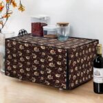 Glassiano Floral Brown Printed Microwave Oven Cover for Samsung 28 Litre Convection Microwave Oven MC28H5025VB/TL, Black - Image 2