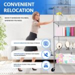 Crescent, Chrome, 48 x 18 x 76, 4000 LBS, Metal Shelves for Storage with Wheels, Ideal for Garage Shelving, 5 Tier Wire Shelving Rack for Kitchen Storage, Heavy Duty Shelving for Home Storage - Image 6