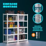 Monzana® Heavy-Duty Free Standing Shelf | 875kg Capacity | 5 Tier | MDF Shelf Panels | Boltless Storage Shelves | Garage Basement Shed Workshop Racking | 180 x 90 x 40cm | Silver - Image 7